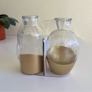 Gold dipped glass vases